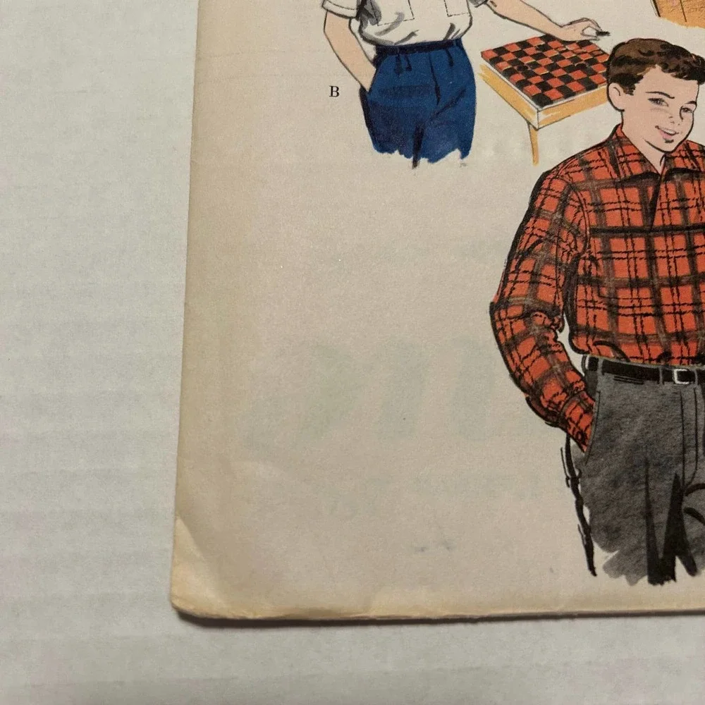 Vogue Vintage 1950's Pattern #2853 Boys‎ Sport Shirts Size Medium Neck 12.5-13